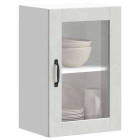 Armario de pared para cocina puerta cristal Porto gris